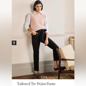 Boden Black Tailored Tie Waist Pants Size 2